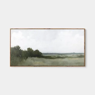 47"x24" Green Landscape and Trees Framed Canvas Wall Art - Threshold™