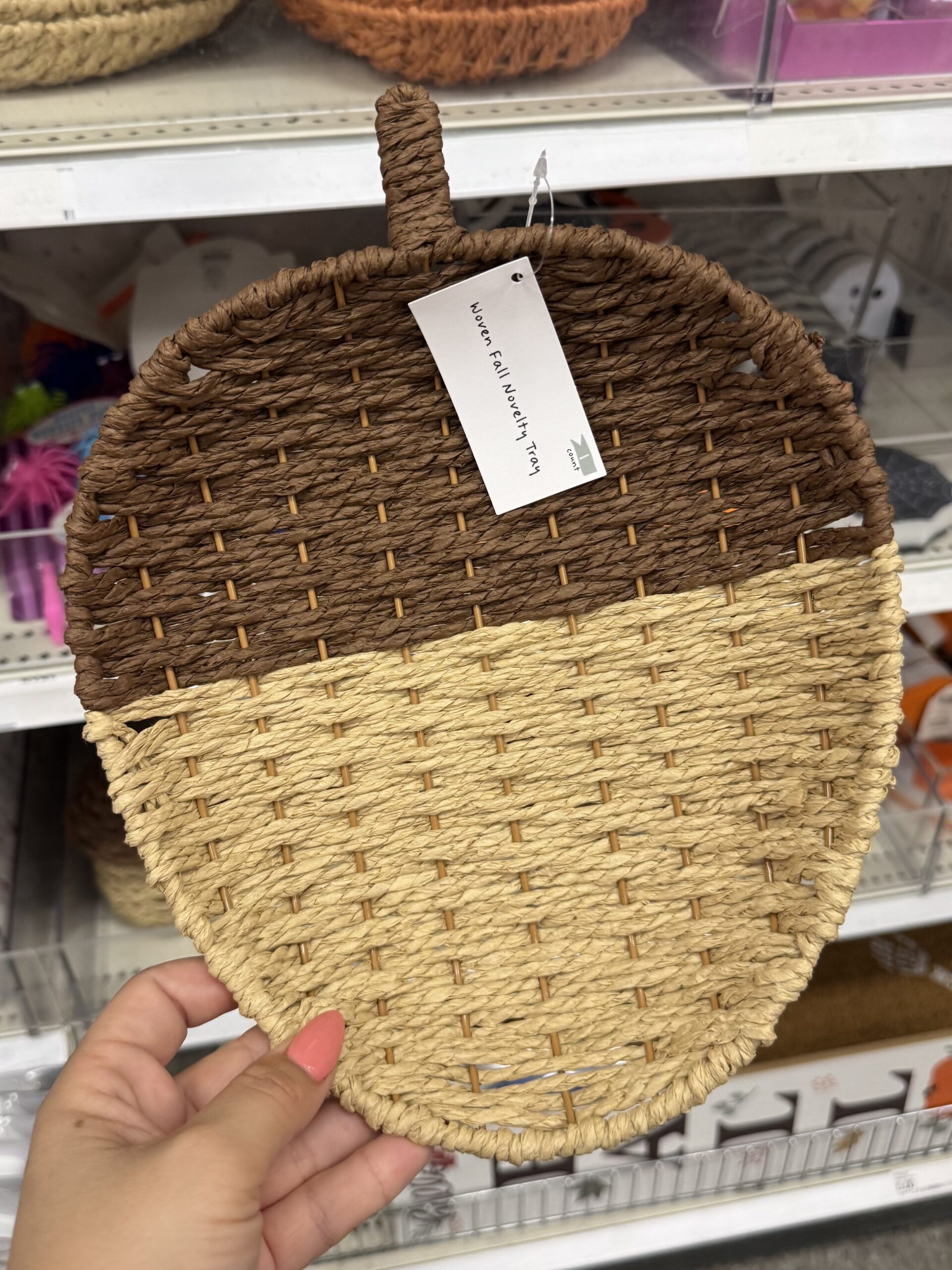 Woven Fall Novelty Tray Acorn - Bullseye's Playground™ - in store