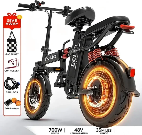 5TH WHEEL / DDC Sport Eclio Folding Fat Tire Electric Bike
