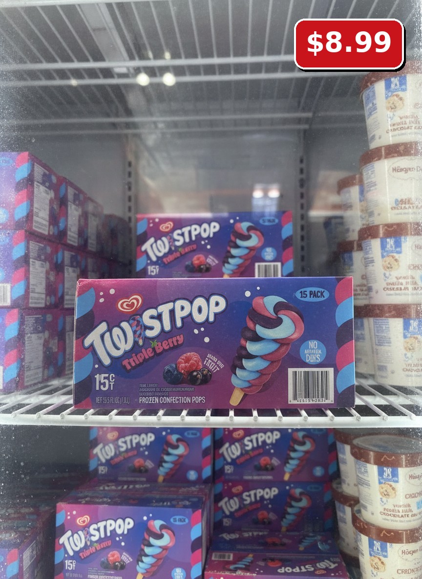 Twistpop Triple Berry Frozen Confection Pops 15 Pack
