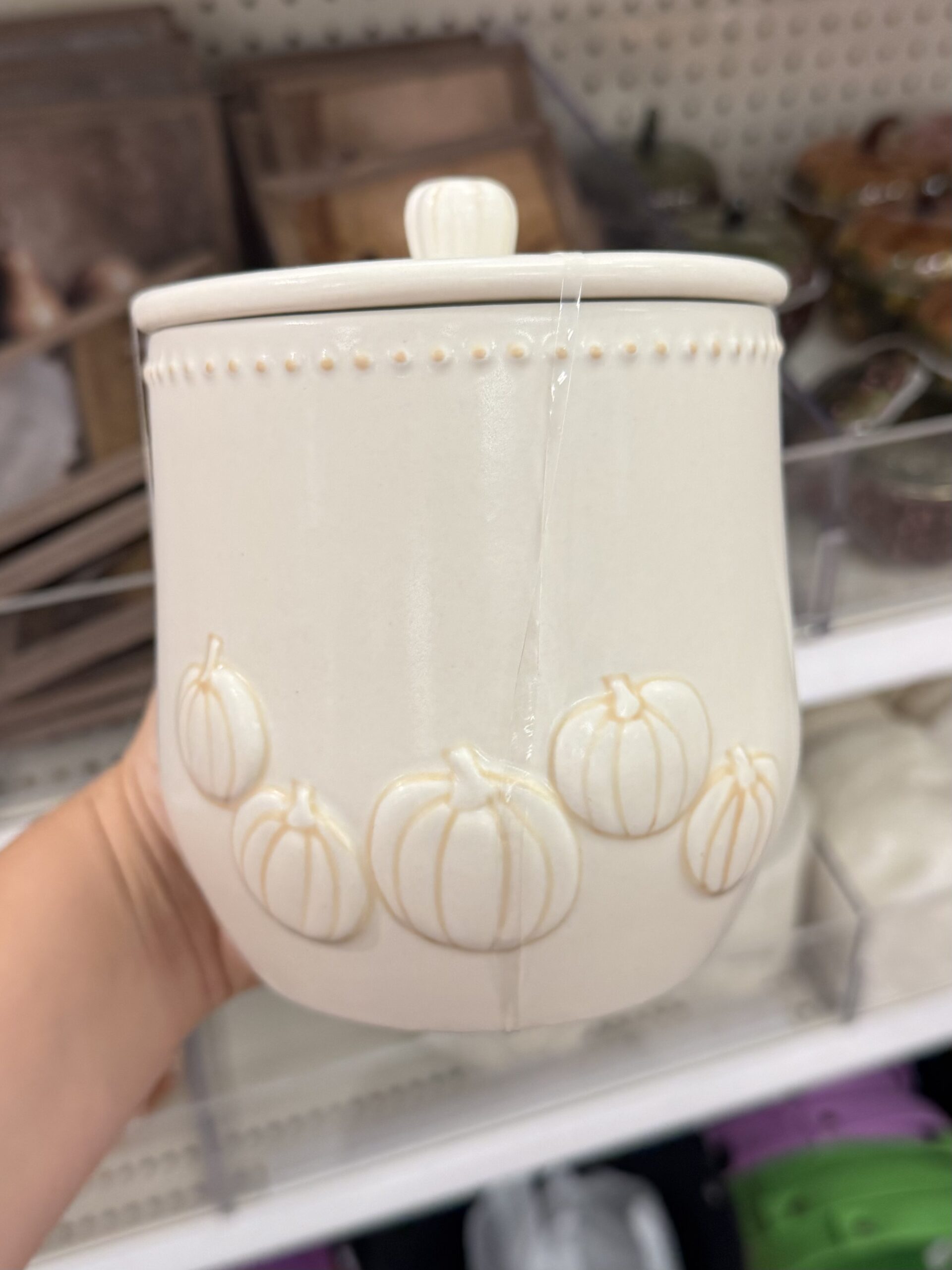 Threshold Ceramic Pumpkin Canister - in store