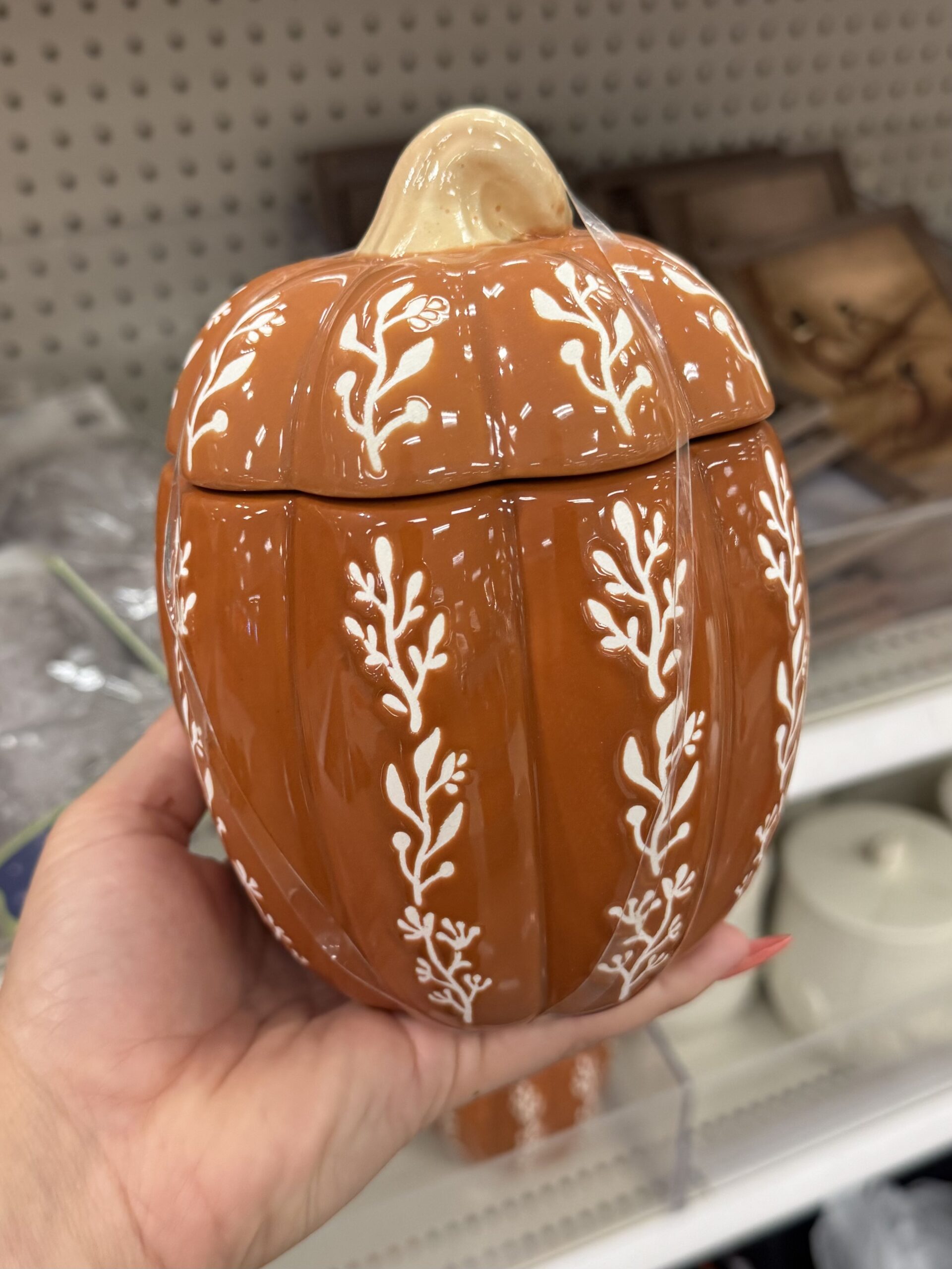 Threshold Ceramic Pumpkin Canister - in store
