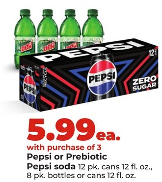 Pepsi or Prebiotic Pepsi soda