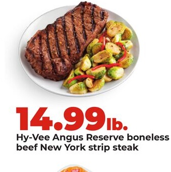 Hy-Vee Angus Reserve boneless beef New York strip steak