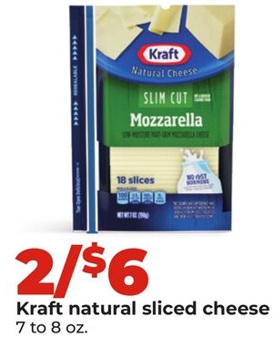 Kraft natural sliced cheese