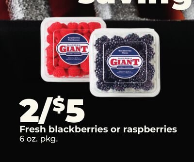 Fresh blackberries or raspberries