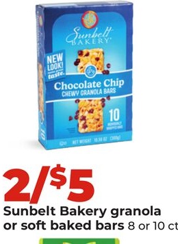 Sunbelt Bakery granola or soft baked bars