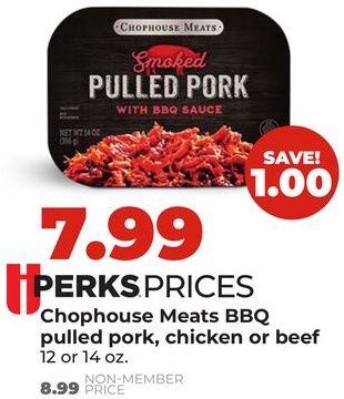 Chophouse Meats BBQ pulled pork, chicken or beef