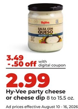 Hy-Vee party cheese or cheese dip