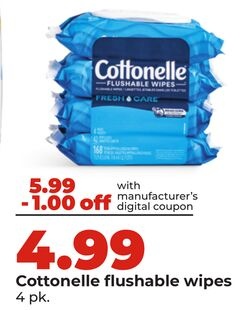 Cottonelle flushable wipes
