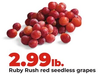 Ruby Rush red seedless grapes