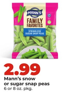 Mann's snow or sugar snap peas