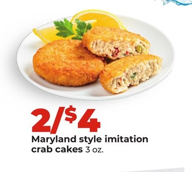 Maryland style imitation crab cakes