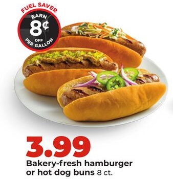 Bakery-fresh hamburger or hot dog buns