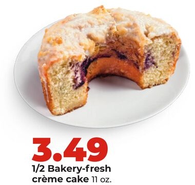 1/2 Bakery-fresh crème cake