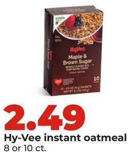Hy-Vee instant oatmeal