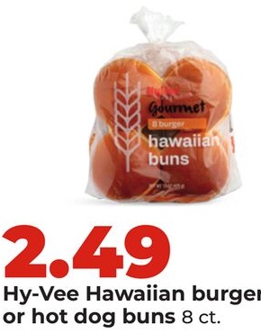 Hy-Vee Hawaiian burger or hot dog buns