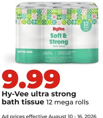Hy-Vee ultra strong bath tissue