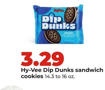 Hy-Vee Dip Dunks sandwich cookies