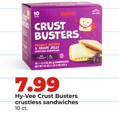 Hy-Vee Crust Busters crustless sandwiches