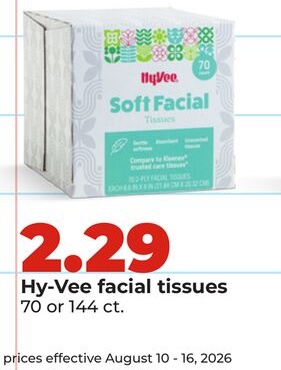 Hy-Vee facial tissues