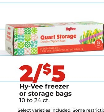 Hy-Vee freezer or storage bags