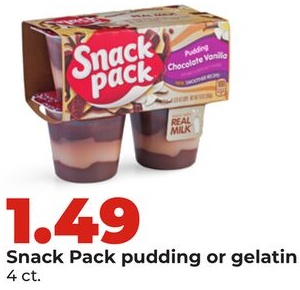 Snack Pack pudding or gelatin