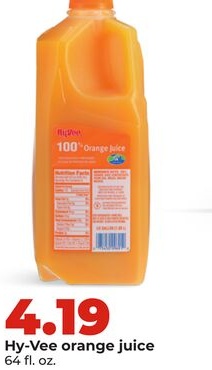 Hy-Vee orange juice