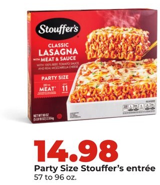 Party Size Stouffer's entree