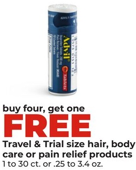Travel & Trial size hair, body care or pain relief products