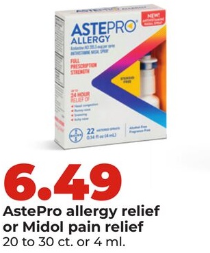 AstePro allergy relief or Midol pain relief