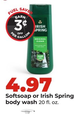 Softsoap or Irish Spring body wash