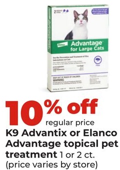 K9 Advantix or Elanco Advantage topical pet treatment