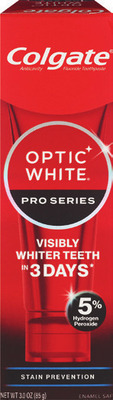 Colgate Optic White Pro Series, Advanced, Sensitive 3-6 oz, Total 5.1 oz 2 pk. or value pk. paste.