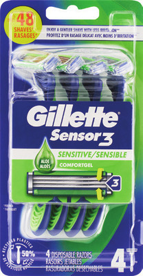 ANY Gillette/Venus disposable razors, Gillette/Satin Care shave foam or gel.