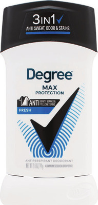 Degree deodorant or dry sprays (excludes twin pks. and whole body).