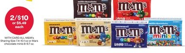 M&M'S 55-60 ct, 8.9 oz Selected varieties chocolate minis 8-9.7 oz.