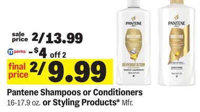 Pantene Shampoos or Conditioners 16-17.9 oz. or Styling Products*