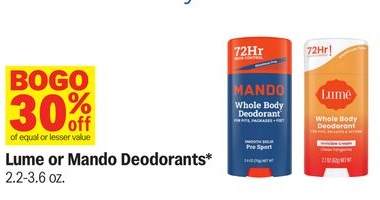 Lume or Mando Deodorants*