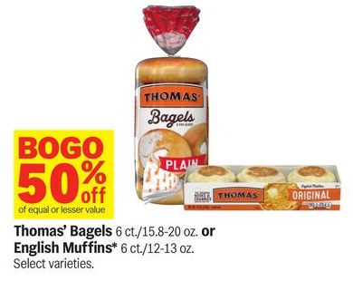Thomas' Bagels 6 ct./15.8-20 oz. or English Muffins* 6 ct./12-13 oz.