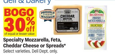 Specialty Mozzarella, Feta, Cheddar Cheese or Spreads*