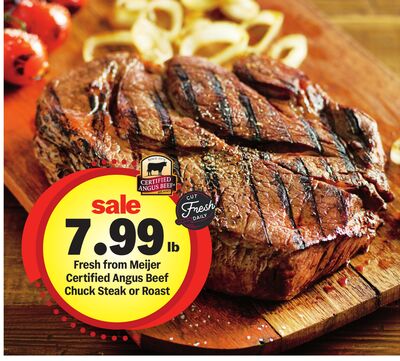 Fresh from Meijer Certified Angus Beef Chuck Steak or Roast