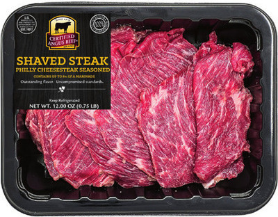 Philly Seasoned Shaved Beef Steak 12 oz. or Certified Angus Beef Shaved Beef Steak 14 oz.