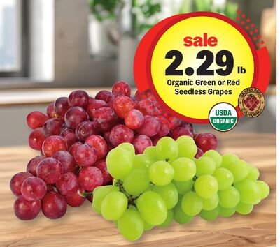 Organic Green or Red Seedless Grapes