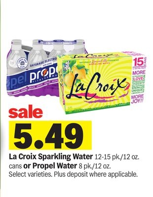 La Croix Sparkling Water 12-15 pk./12 oz. cans or Propel Water 8 pk./12 oz