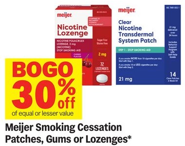Meijer Smoking Cessation Patches, Gums or Lozenges*