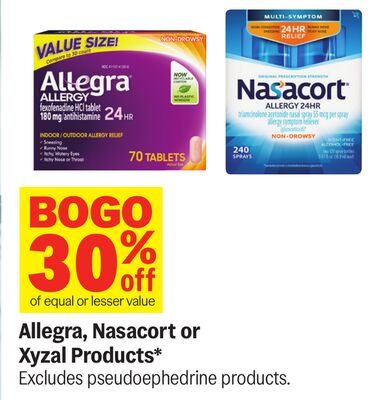 Allegra, Nasacort or Xyzal Products*