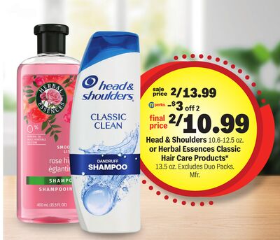 Head & Shoulders 10.6-12.5 oz. or Herbal Essences Classic Hair Care Products* 13.5 oz.