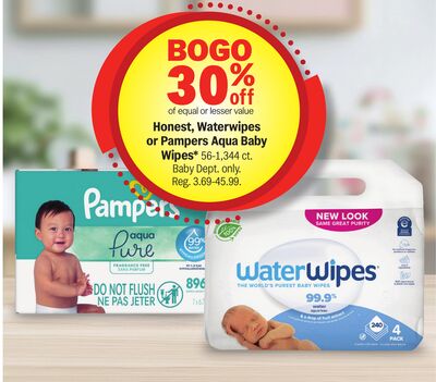 Honest, Waterwipes or Pampers Aqua Baby Wipes*
