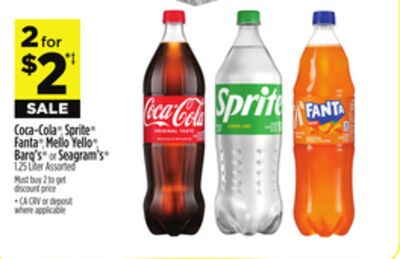 Coca-Cola®, Sprite® Fanta®, Mello Yello®, Barq's® or Seagram's®